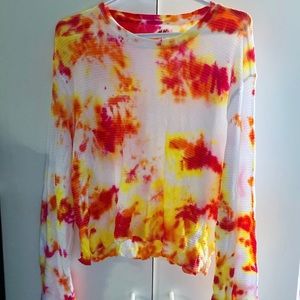 Cropped waffle sunset shirt